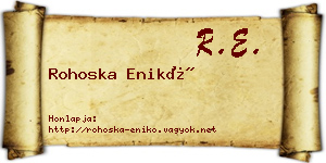 Rohoska Enikő névjegykártya